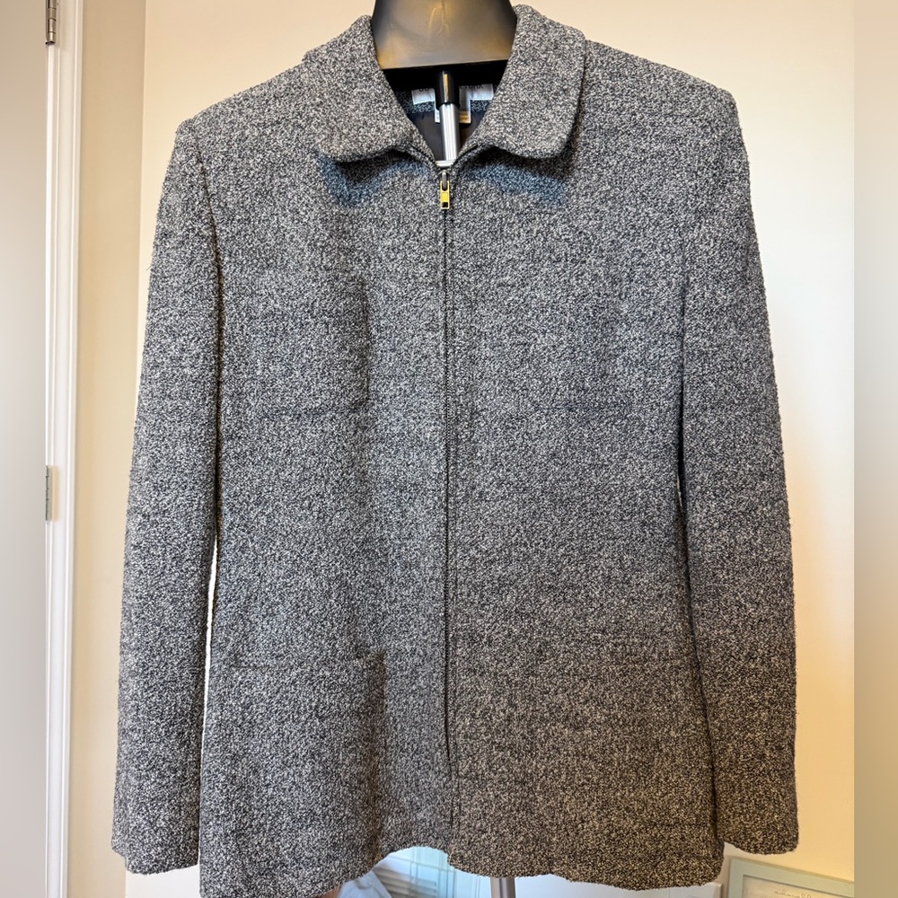 Jones New York Gray Zip-Up Jacket